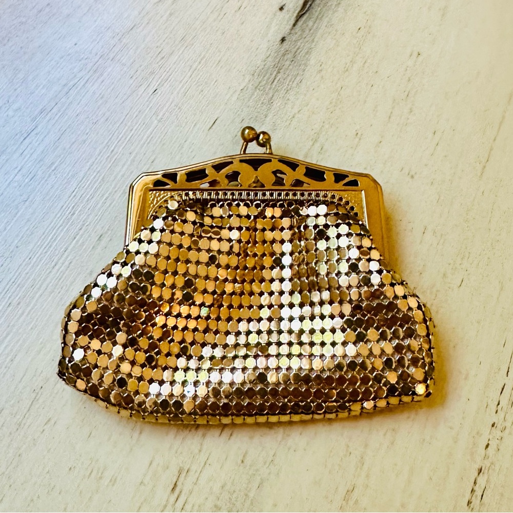 Vintage Designer Gold Mesh Coin Purse Mini Bag